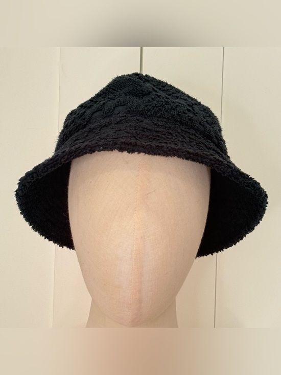 Marine Serre Terry Cloth Bucket Hat Small Black Y2K Minimal Beach Trendy Chic main image 4